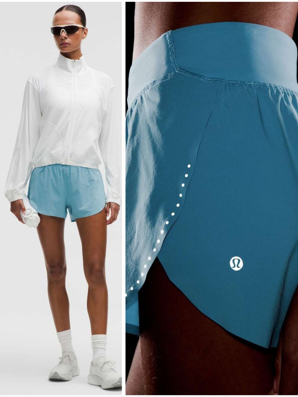 Lululemon Fast and Free High-Rise Classic-Fit Split Short 3" in Washed Blue
